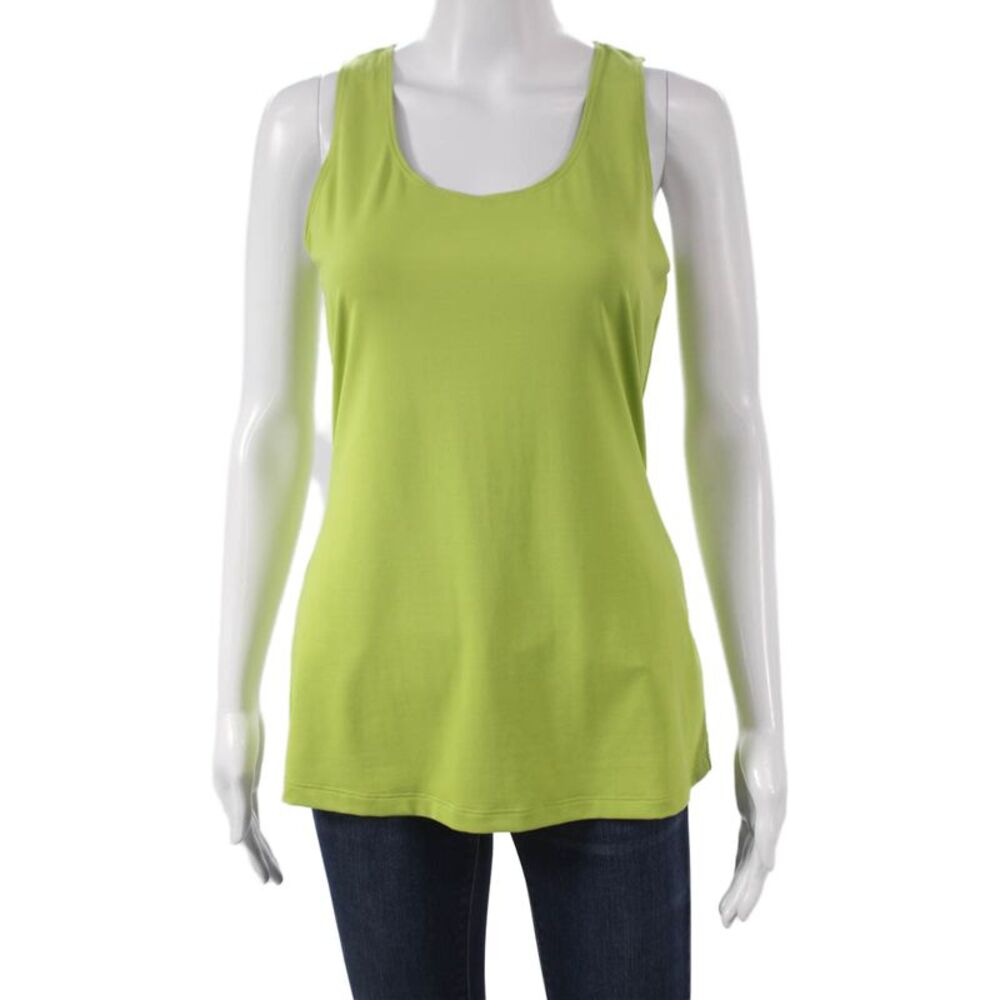 Worth Women Tunic Tank Green Scoop Neck Sleeveless Size S